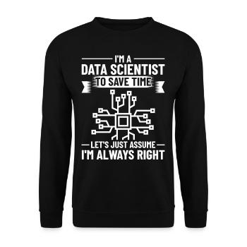 Datenwissenschaftler Data Science Wissenschaft - Unisex Pullover - Schwarz - Vorne - Alina (178cm) & Michal (187cm)