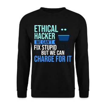 Ethical Hacker Security Computer Hacking - Unisex Sweatshirt - black - Front - Alina (178cm) & Michal (187cm)