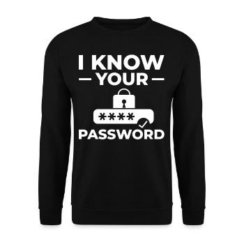 Passwort Hacker Sicherheit Computer Hacking - Unisex Pullover - Schwarz - Vorne - Alina (178cm) & Michal (187cm)