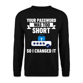 Passwort Hacker Sicherheit Computer Hacking - Unisex Pullover - Schwarz - Vorne - Alina (178cm) & Michal (187cm)