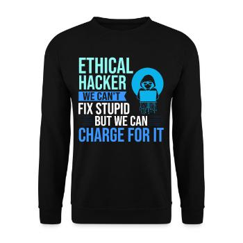 Ethical Hacker Security Computer Hacking - Unisex Sweatshirt - black - Front - Alina (178cm) & Michal (187cm)