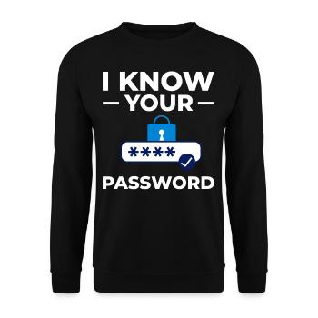 Passwort Hacker Sicherheit Computer Hacking - Unisex Pullover - Schwarz - Vorne - Alina (178cm) & Michal (187cm)