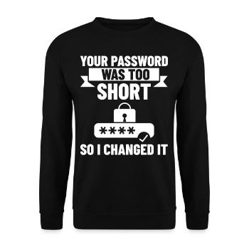 Passwort Hacker Sicherheit Computer Hacking - Unisex Pullover - Schwarz - Vorne - Alina (178cm) & Michal (187cm)