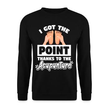 Acupuncture Got The Point - Unisex Sweatshirt - black - Front - Alina (178cm) & Michal (187cm)