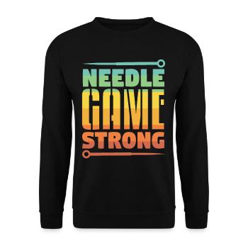 Acupuncture Needle Game Strong - Unisex Sweatshirt - black - Front - Alina (178cm) & Michal (187cm)