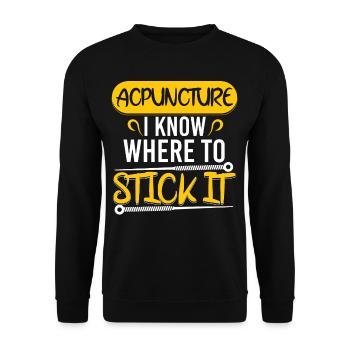 Acupuncture Know To Stick - Unisex Sweatshirt - black - Front - Alina (178cm) & Michal (187cm)