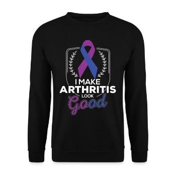 Make Arthritis Look Good - Unisex Sweatshirt - black - Front - Alina (178cm) & Michal (187cm)