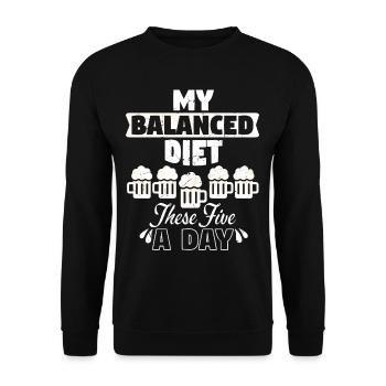 Balanced Diet Five Beer - Unisex Sweatshirt - black - Front - Alina (178cm) & Michal (187cm)