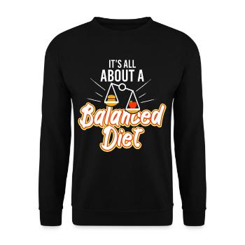 All About A Balanced Diet - Unisex Sweatshirt - black - Front - Alina (178cm) & Michal (187cm)