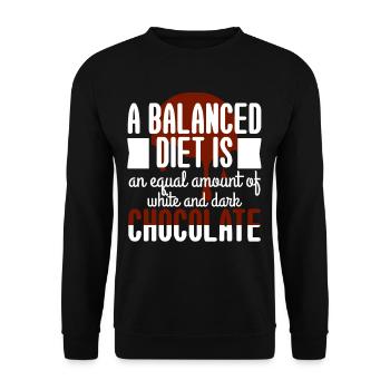 White Dark Chocolate Balanced Diet - Unisex Sweatshirt - black - Front - Alina (178cm) & Michal (187cm)