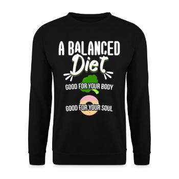 Balanced Diet Good For Body And Soul - Unisex Sweatshirt - black - Front - Alina (178cm) & Michal (187cm)