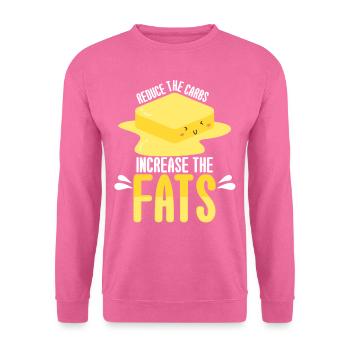 Keto Reduce Carbs Increase Fats - Unisex Sweatshirt - pink - Front