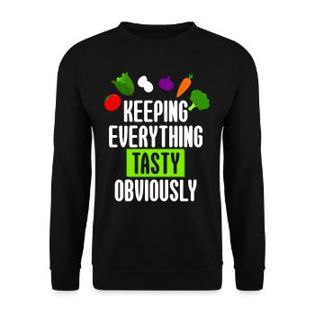 Keto Keeping Everything Tasty Obviously - Unisex Sweatshirt - black - Front - Alina (178cm) & Michal (187cm)