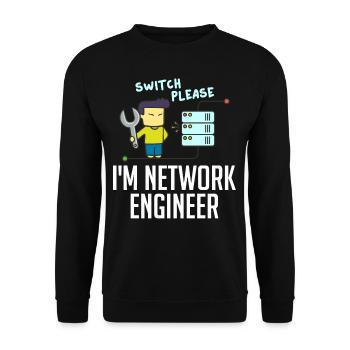 Netzwerkingenieur Network Engineer Computer - Unisex Pullover - Schwarz - Vorne - Alina (178cm) & Michal (187cm)