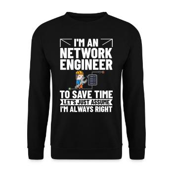 Netzwerkingenieur Network Engineer Computer - Unisex Pullover - Schwarz - Vorne - Alina (178cm) & Michal (187cm)