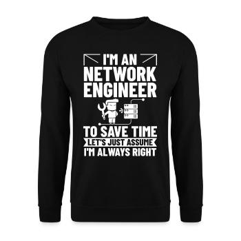 Netzwerkingenieur Network Engineer Computer - Unisex Pullover - Schwarz - Vorne - Alina (178cm) & Michal (187cm)