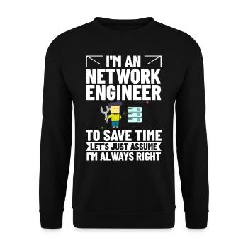 Netzwerkingenieur Network Engineer Computer - Unisex Pullover - Schwarz - Vorne - Alina (178cm) & Michal (187cm)