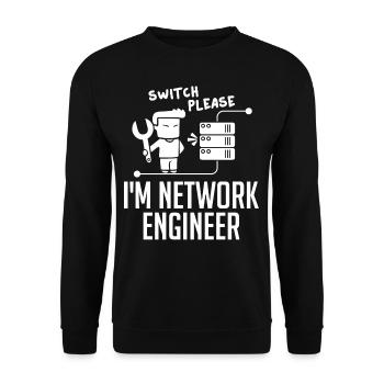 Netzwerkingenieur Network Engineer Computer - Unisex Pullover - Schwarz - Vorne - Alina (178cm) & Michal (187cm)