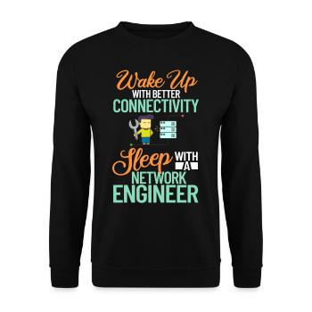 Netzwerkingenieur Network Engineer Computer - Unisex Pullover - Schwarz - Vorne - Alina (178cm) & Michal (187cm)