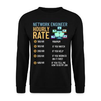 Netzwerkingenieur Network Engineer Computer - Unisex Pullover - Schwarz - Vorne - Alina (178cm) & Michal (187cm)