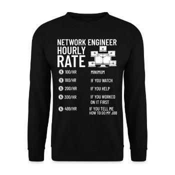 Netzwerkingenieur Network Engineer Computer - Unisex Pullover - Schwarz - Vorne - Alina (178cm) & Michal (187cm)
