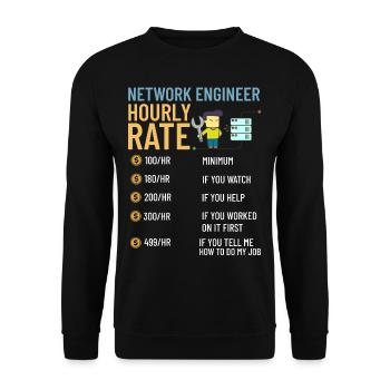 Netzwerkingenieur Network Engineer Computer - Unisex Pullover - Schwarz - Vorne - Alina (178cm) & Michal (187cm)