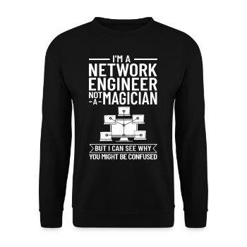 Netzwerkingenieur Network Engineer Computer - Unisex Pullover - Schwarz - Vorne - Alina (178cm) & Michal (187cm)