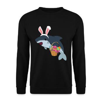 Easter Shark - Unisex Sweatshirt - black - Front - Alina (178cm) & Michal (187cm)