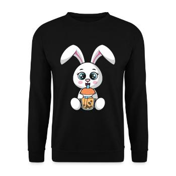 Bubble Milk Tea Rabbit drinks Boba Milk Tea - Unisex Sweatshirt - black - Front - Alina (178cm) & Michal (187cm)