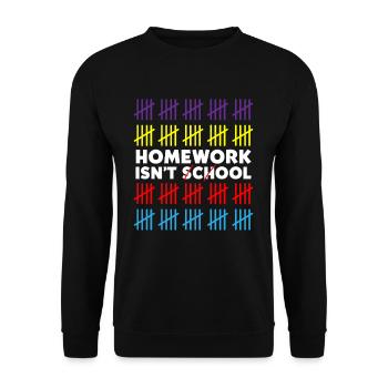 Homework Is Not Cool Student Schoolchild School - Unisex Sweatshirt - black - Front - Alina (178cm) & Michal (187cm)