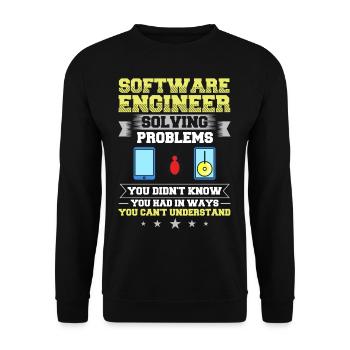 Software Engineering Software Engineering Engineer - Unisex Sweatshirt - black - Front - Alina (178cm) & Michal (187cm)