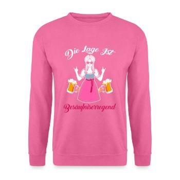 Die Lage Ist Besäufniserregend Dirndl Bier Saufen - Unisex Pullover - Pink - Vorne