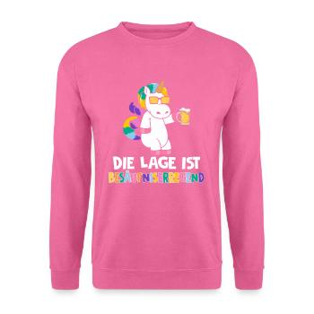 Die Lage ist besäufniserregend Einhorn - Unisex Pullover - Pink - Vorne