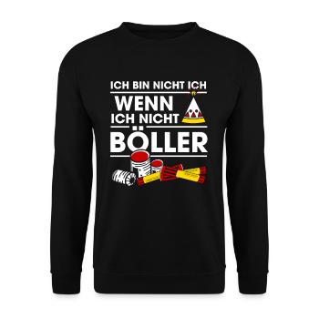 Ich Bin Nicht Ich Wenn Ich Nicht Böller Feuerwerk - Unisex Pullover - Schwarz - Vorne - Alina (178cm) & Michal (187cm)