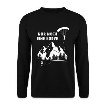 Nur Eine Kurve Paragleiter Berge Gleitflug - Unisex Pullover - Schwarz - Vorne - Alina (178cm) & Michal (187cm)