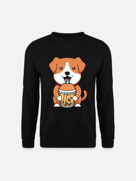 Bubble Tea Hund - Unisex Pullover - Schwarz