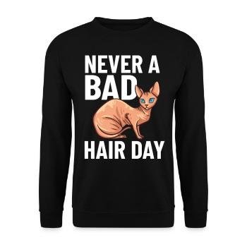 Sphynx Chat Sphinx Chaton sans poils Egypte - Sweat-shirt Unisexe - noir - Devant - Alina (178cm) & Michal (187cm)