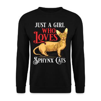 Sphynx Chat Sphinx Chaton sans poils Egypte - Sweat-shirt Unisexe - noir - Devant - Alina (178cm) & Michal (187cm)
