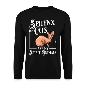 Sphynx Chat Sphinx Chaton sans poils Egypte - Sweat-shirt Unisexe - noir - Devant - Alina (178cm) & Michal (187cm)