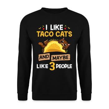 Tacocat Taco Chat Chat Chat Fast Food - Sweat-shirt Unisexe - noir - Devant - Alina (178cm) & Michal (187cm)