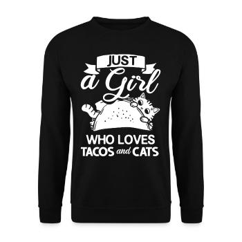 Tacocat Taco Chat Chat Chat Fast Food - Sweat-shirt Unisexe - noir - Devant - Alina (178cm) & Michal (187cm)