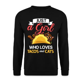 Tacocat Taco Chat Chat Chat Fast Food - Sweat-shirt Unisexe - noir - Devant - Alina (178cm) & Michal (187cm)