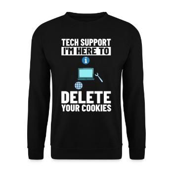 Support technique Assistance technique informatique Helpdesk - Sweat-shirt Unisexe - noir - Devant - Alina (178cm) & Michal (187cm)