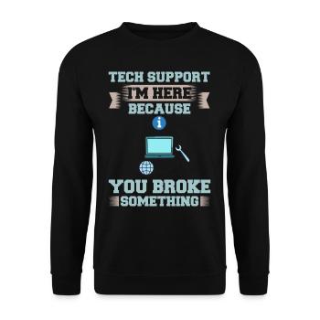 Support technique Assistance technique informatique Helpdesk - Sweat-shirt Unisexe - noir - Devant - Alina (178cm) & Michal (187cm)