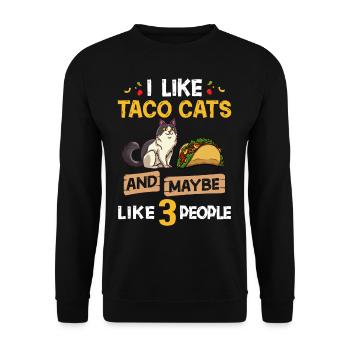 Tacocat Taco Chat Chat Chat Fast Food - Sweat-shirt Unisexe - noir - Devant - Alina (178cm) & Michal (187cm)