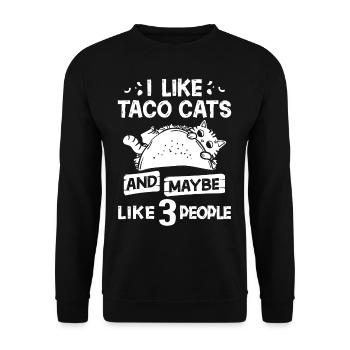 Tacocat Taco Chat Chat Chat Fast Food - Sweat-shirt Unisexe - noir - Devant - Alina (178cm) & Michal (187cm)