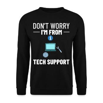 Support technique Assistance technique informatique Helpdesk - Sweat-shirt Unisexe - noir - Devant - Alina (178cm) & Michal (187cm)