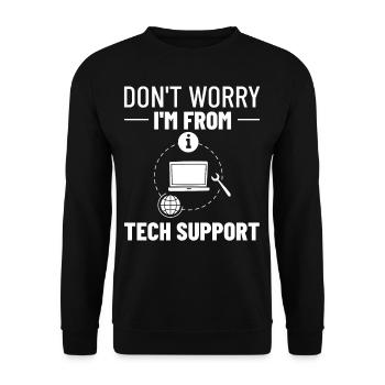 Support technique Assistance technique informatique Helpdesk - Sweat-shirt Unisexe - noir - Devant - Alina (178cm) & Michal (187cm)