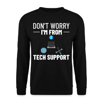 Support technique Assistance technique informatique Helpdesk - Sweat-shirt Unisexe - noir - Devant - Alina (178cm) & Michal (187cm)