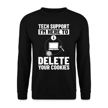 Support technique Assistance technique informatique Helpdesk - Sweat-shirt Unisexe - noir - Devant - Alina (178cm) & Michal (187cm)